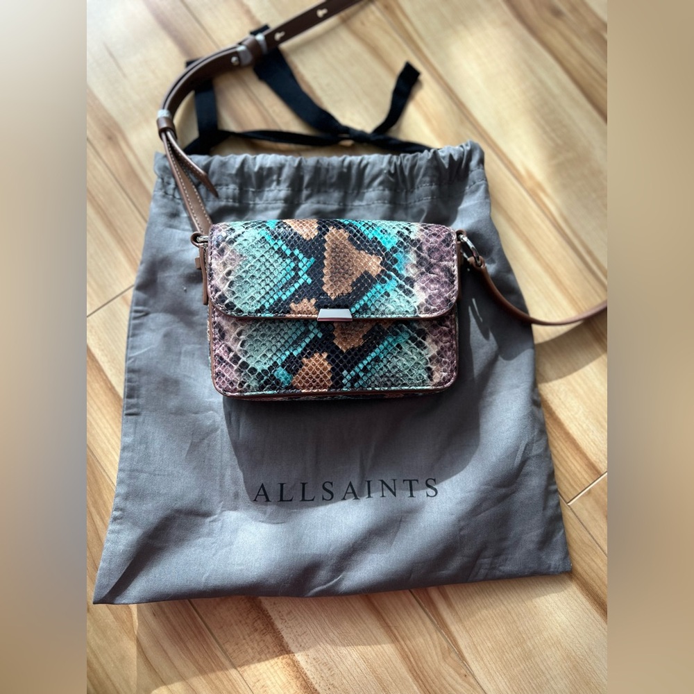 Animal print purse bag / genuine leather